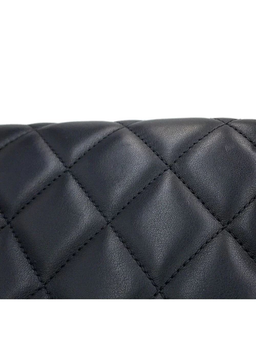 Chanel Chain Shoulder Bag Mini Quilted CC Logo Lambskin Faux Pearl Black